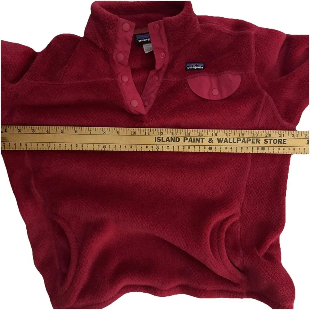 Patagonia Girls Red Long Sleeve Fleece Size XXL 16-18 Preppy Gorpcore